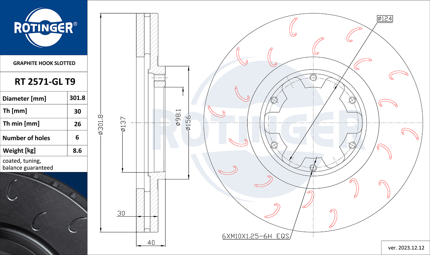 ROTINGER Féktárcsa, mind RT2571-GLT9_ROT